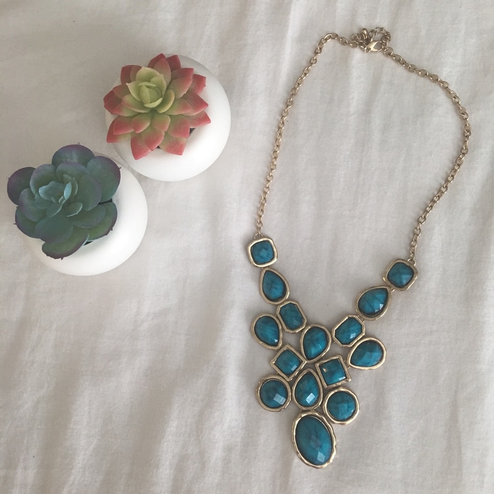Statement collar necklace, Blue